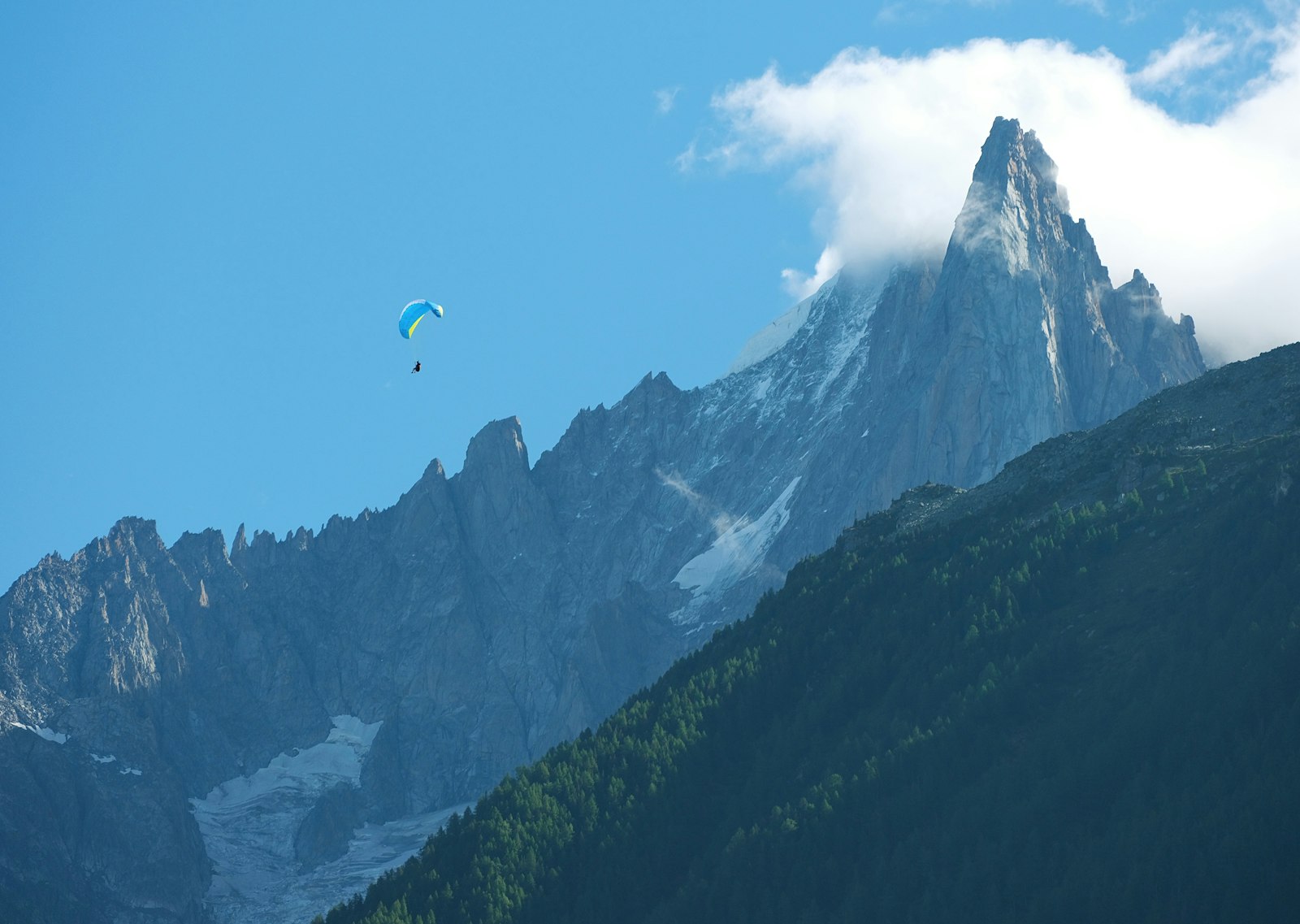 Segelflug-Aussicht über die Alpen